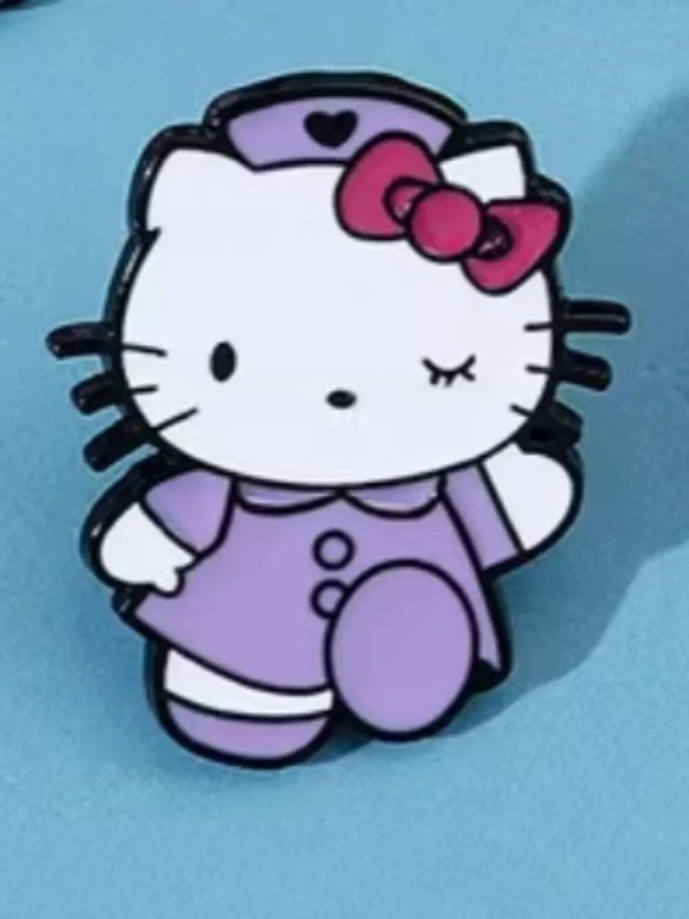 HELLO KITTY‎ “Cute Lil’ Winking Nurse” Enamel Lapel Pin Brooch (NEW & SO CUTE!)